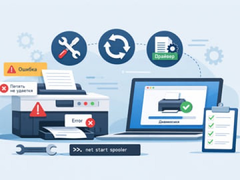 Ошибки службы печати в Windows: восстановление работы принтера