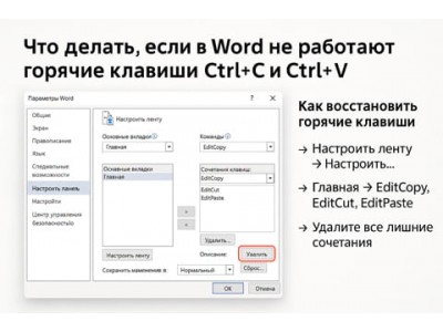 Не работают горячие клавиши в Word — решение проблемы