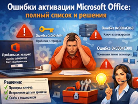 Ошибки активации Microsoft Office: причины и способы решения