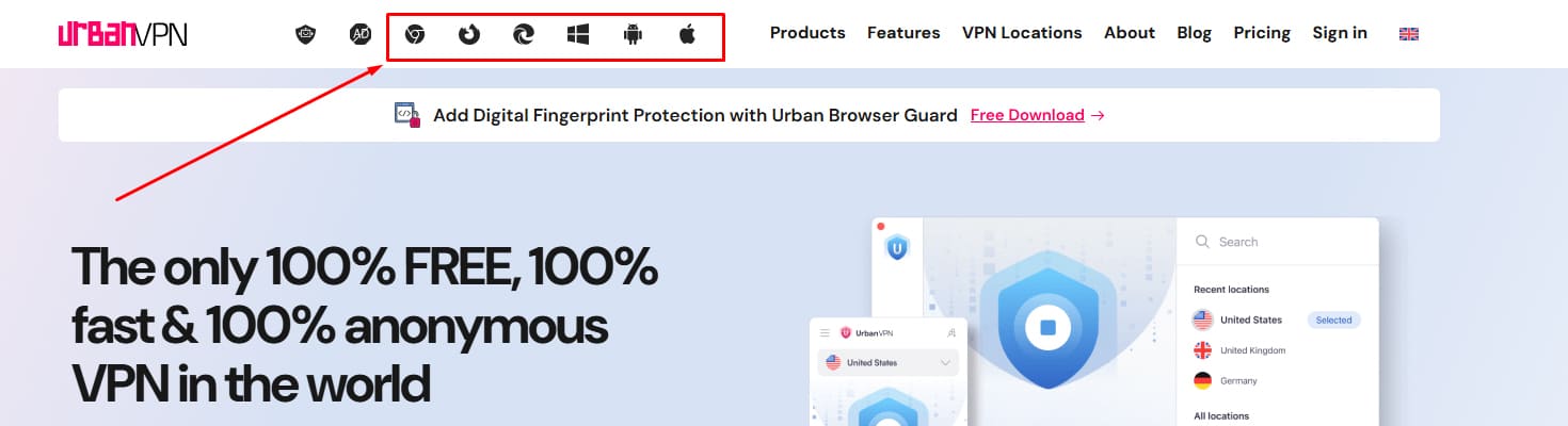 Скачивание UrbanVPN
